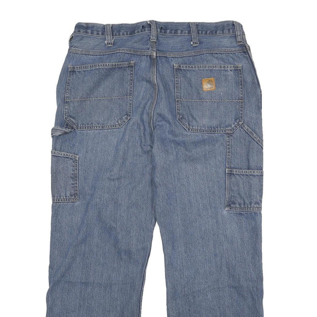 CARHARTT Mens Jeans Blue Regular Straight Denim Medium W34 L27 Workwear Zip