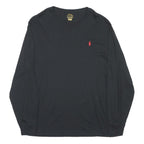 POLO RALPH LAUREN Mens Black & Red Logo Long Sleeve Crew Neck T-Shirt XL Cotton