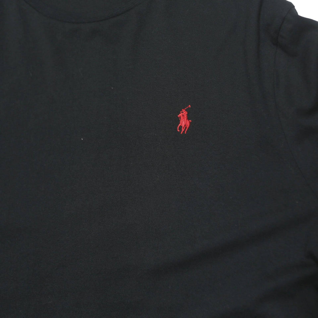 POLO RALPH LAUREN Mens Black & Red Logo Long Sleeve Crew Neck T-Shirt XL Cotton