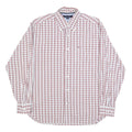 TOMMY HILFIGER Mens White & Red Check Shirt M Button Down Collar Cotton Long