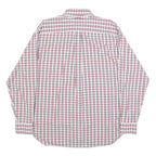 TOMMY HILFIGER Mens White & Red Check Shirt M Button Down Collar Cotton Long