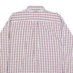 TOMMY HILFIGER Mens White & Red Check Shirt M Button Down Collar Cotton Long