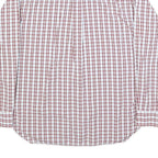 TOMMY HILFIGER Mens White & Red Check Shirt M Button Down Collar Cotton Long