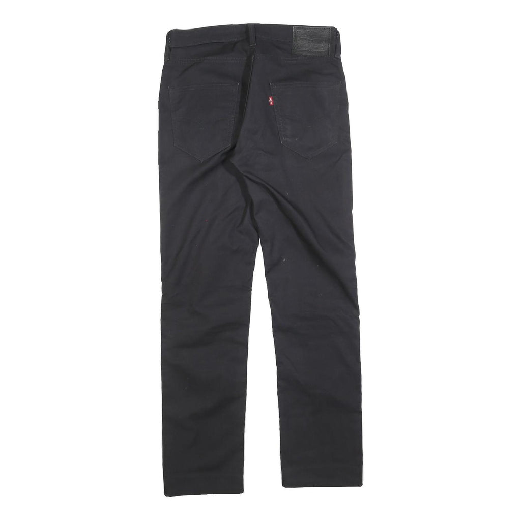 LEVI'S Mens Black Slim Straight Cotton Blend Trousers W30 L29 Stylish Zip
