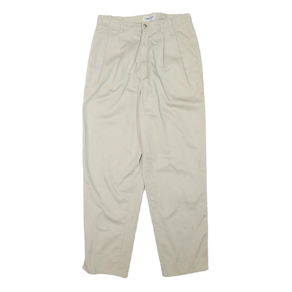 CABIN CREEK Mens Cotton Blend Beige Relaxed Straight Leg Trousers W28 L27 Casual