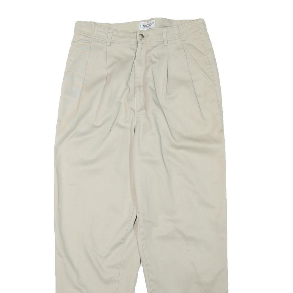 CABIN CREEK Mens Cotton Blend Beige Relaxed Straight Leg Trousers W28 L27 Casual