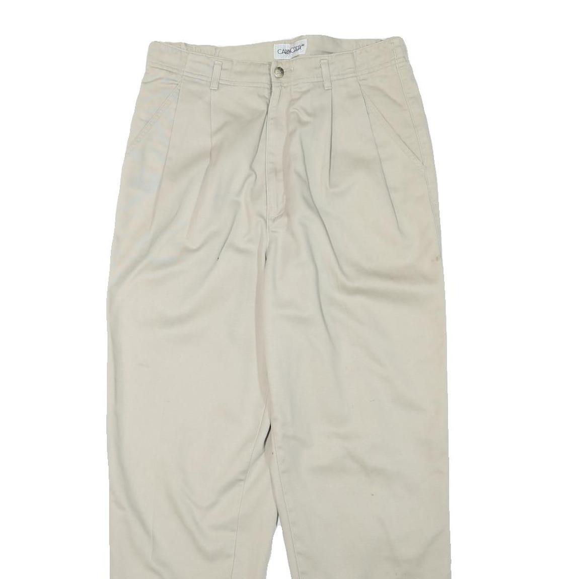 CABIN CREEK Mens Cotton Blend Beige Relaxed Straight Leg Trousers W28 L27 Casual