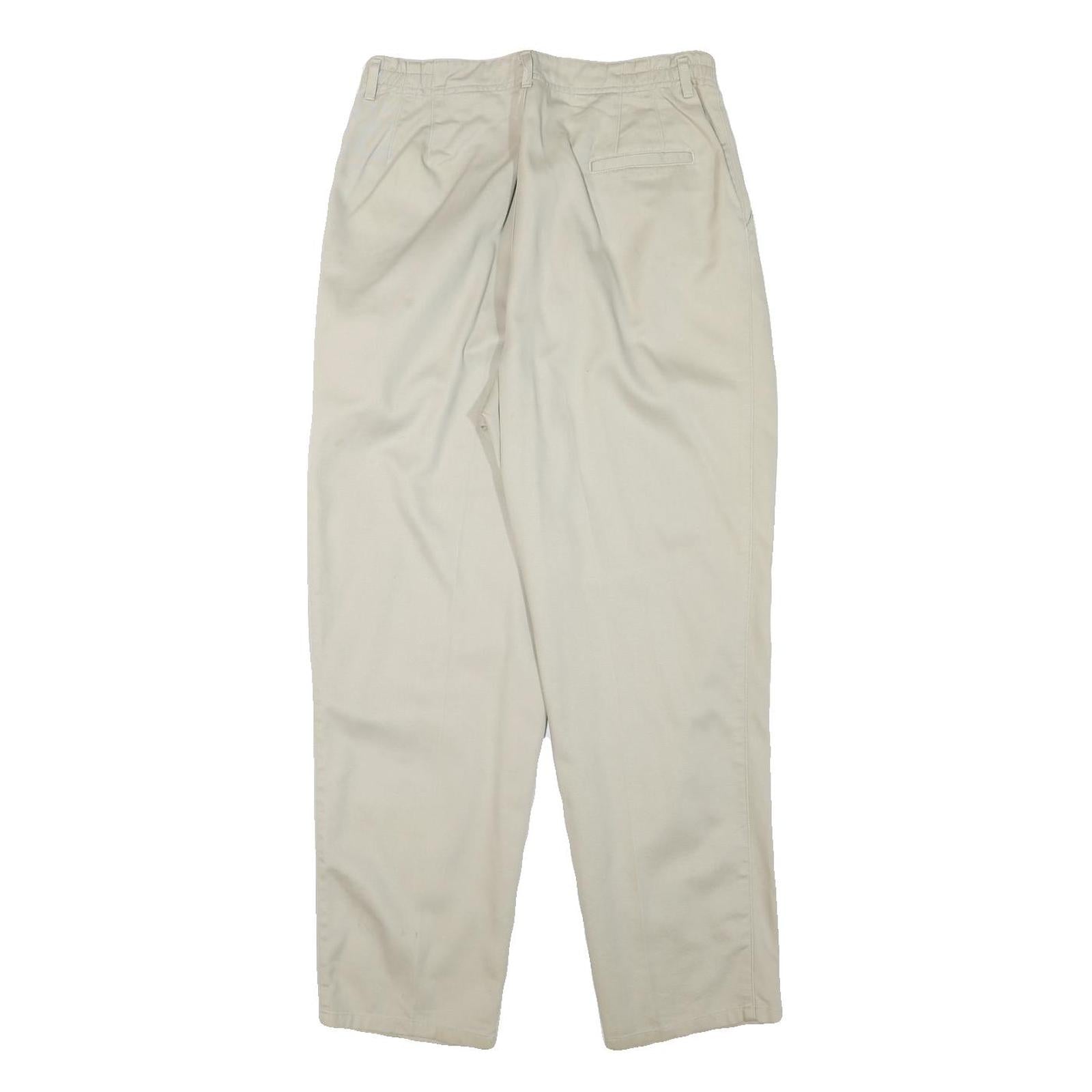 CABIN CREEK Mens Cotton Blend Beige Relaxed Straight Leg Trousers W28 L27 Casual