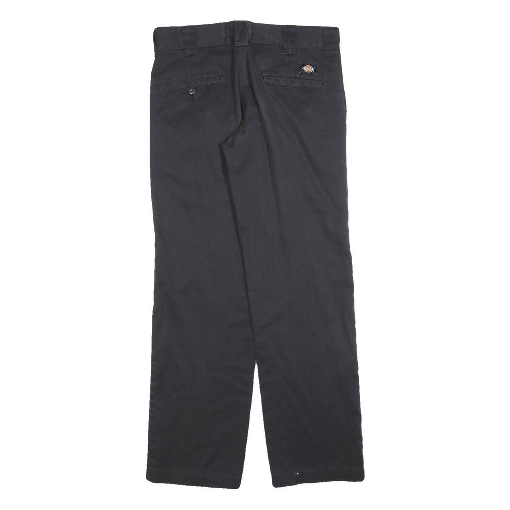 DICKIES Mens Cotton Blend Black Relaxed Straight Trousers W30 L32 Workwear