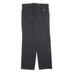 DICKIES Mens Cotton Blend Black Relaxed Straight Trousers W30 L32 Workwear