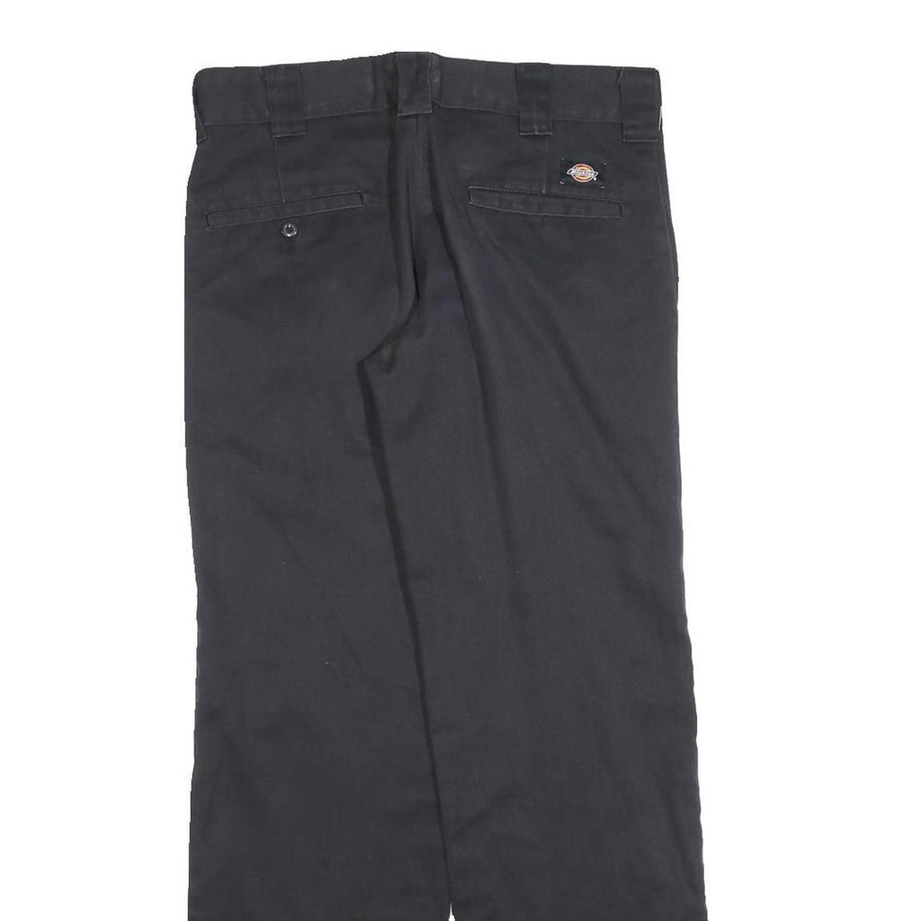 DICKIES Mens Cotton Blend Black Relaxed Straight Trousers W30 L32 Workwear