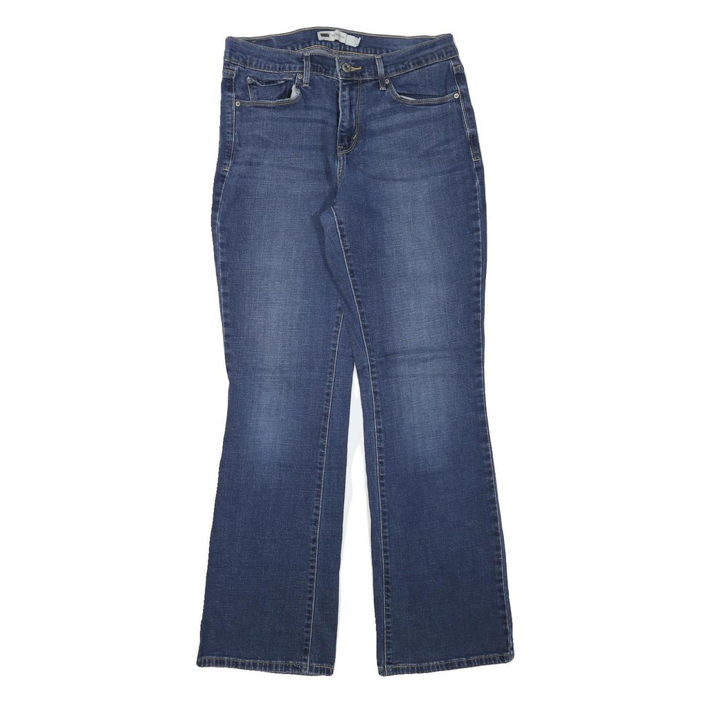 LEVI'S Womens Regular Blue Denim Flared Jeans W27 L30 Classic Cotton Blend Zip