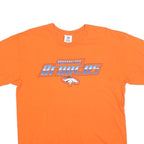 NFL Mens Orange Denver Broncos Graphic T-Shirt L Short Sleeve Crew Neck Cotton