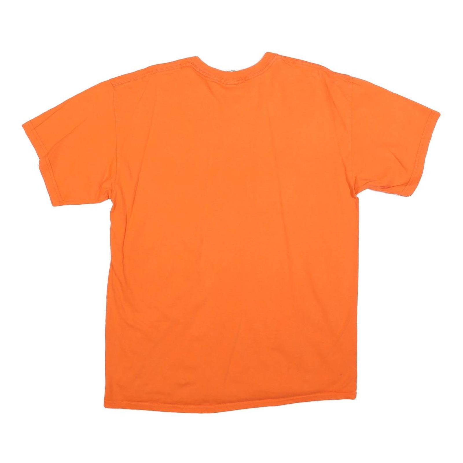 NFL Mens Orange Denver Broncos Graphic T-Shirt L Short Sleeve Crew Neck Cotton