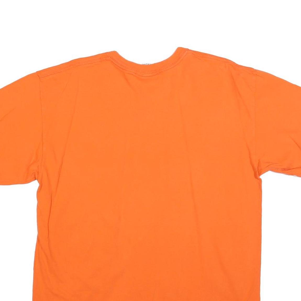 NFL Mens Orange Denver Broncos Graphic T-Shirt L Short Sleeve Crew Neck Cotton