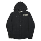 G-STAR Mens Black Jacket XL Polyester Hooded Zip Plain Casual Outerwear