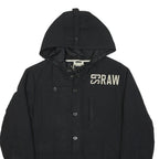 G-STAR Mens Black Jacket XL Polyester Hooded Zip Plain Casual Outerwear