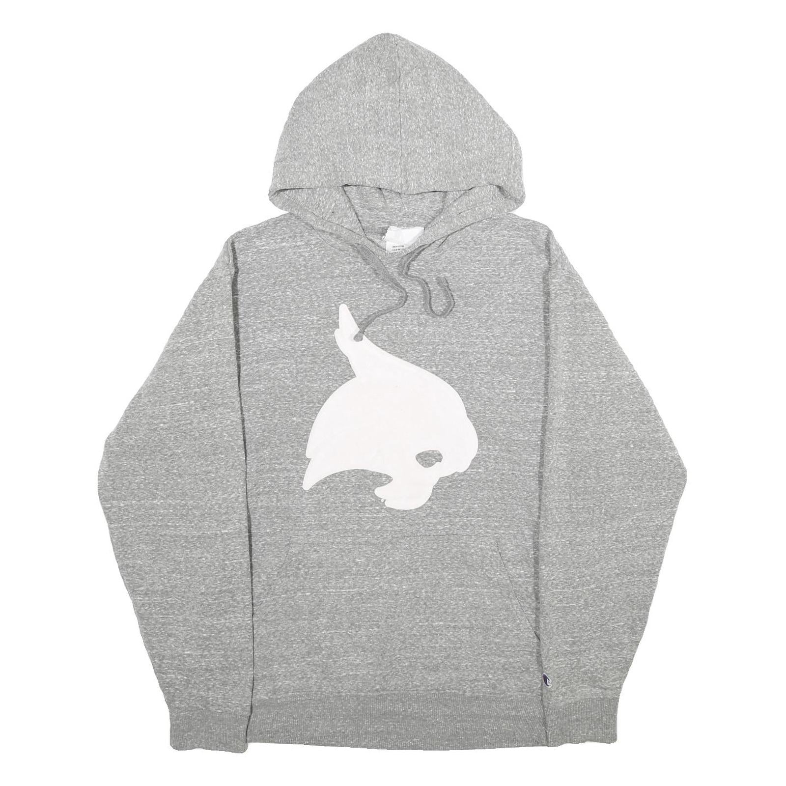 CHAMPION Mens Grey Hoodie M Cotton Blend Pullover Hooded Sweatshirt