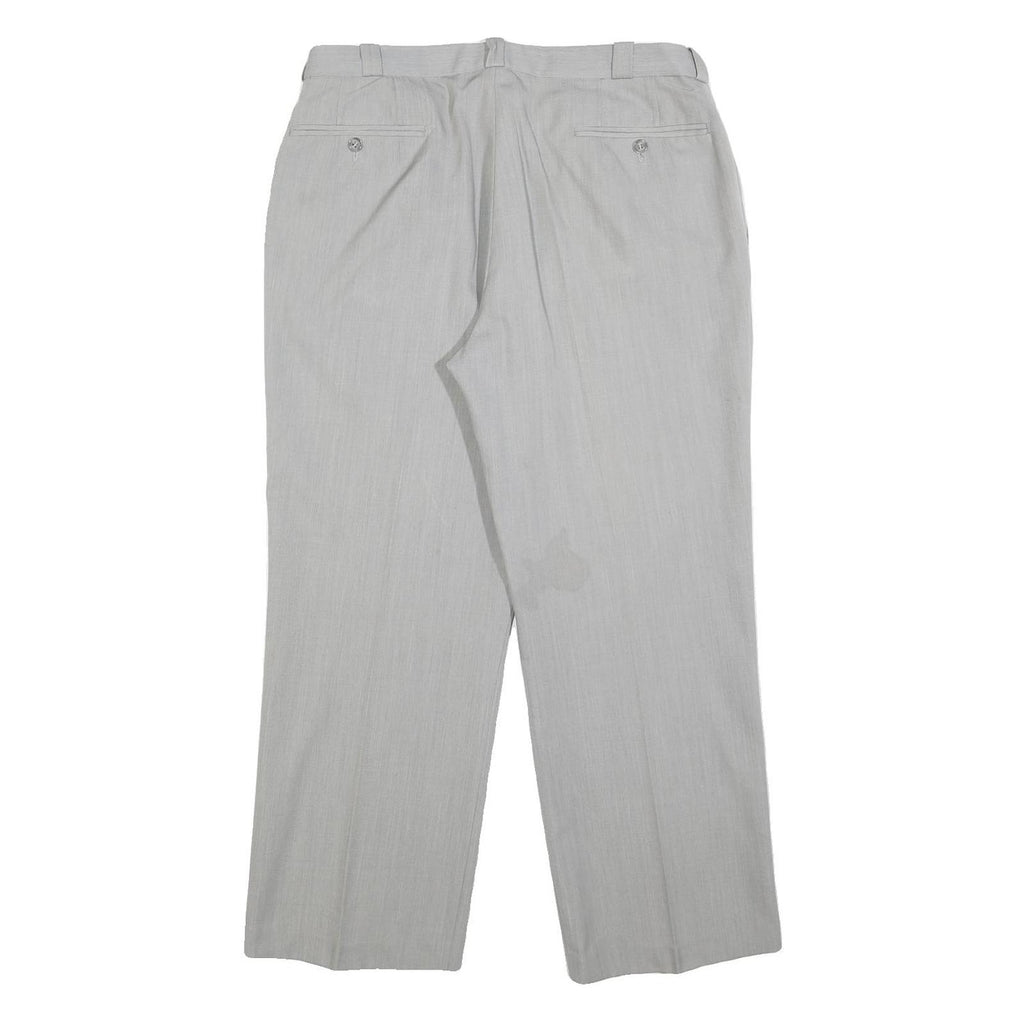 Mens Light Grey Regular Fit Straight Leg Trousers W34 L28 Smart Work Casual