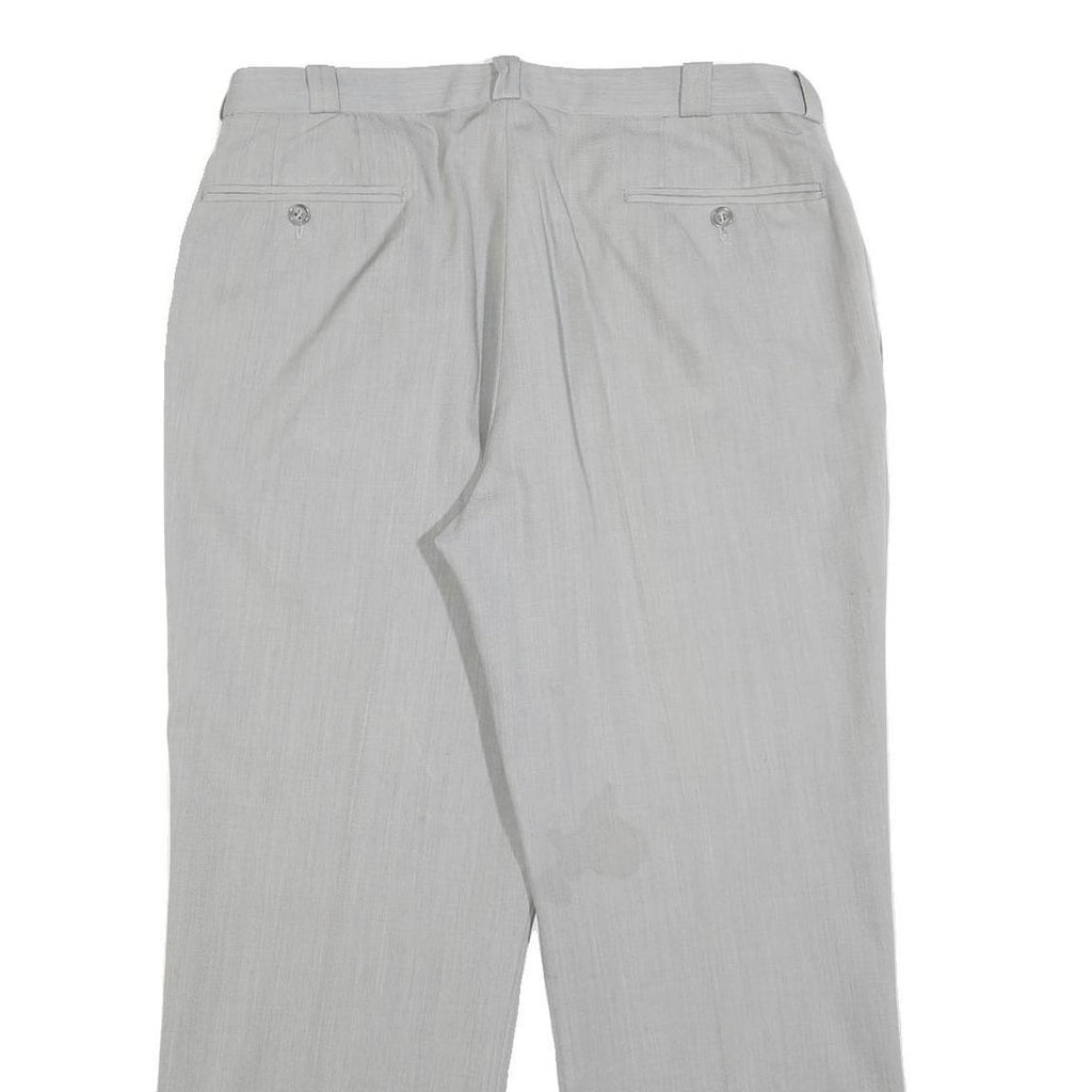 Mens Light Grey Regular Fit Straight Leg Trousers W34 L28 Smart Work Casual