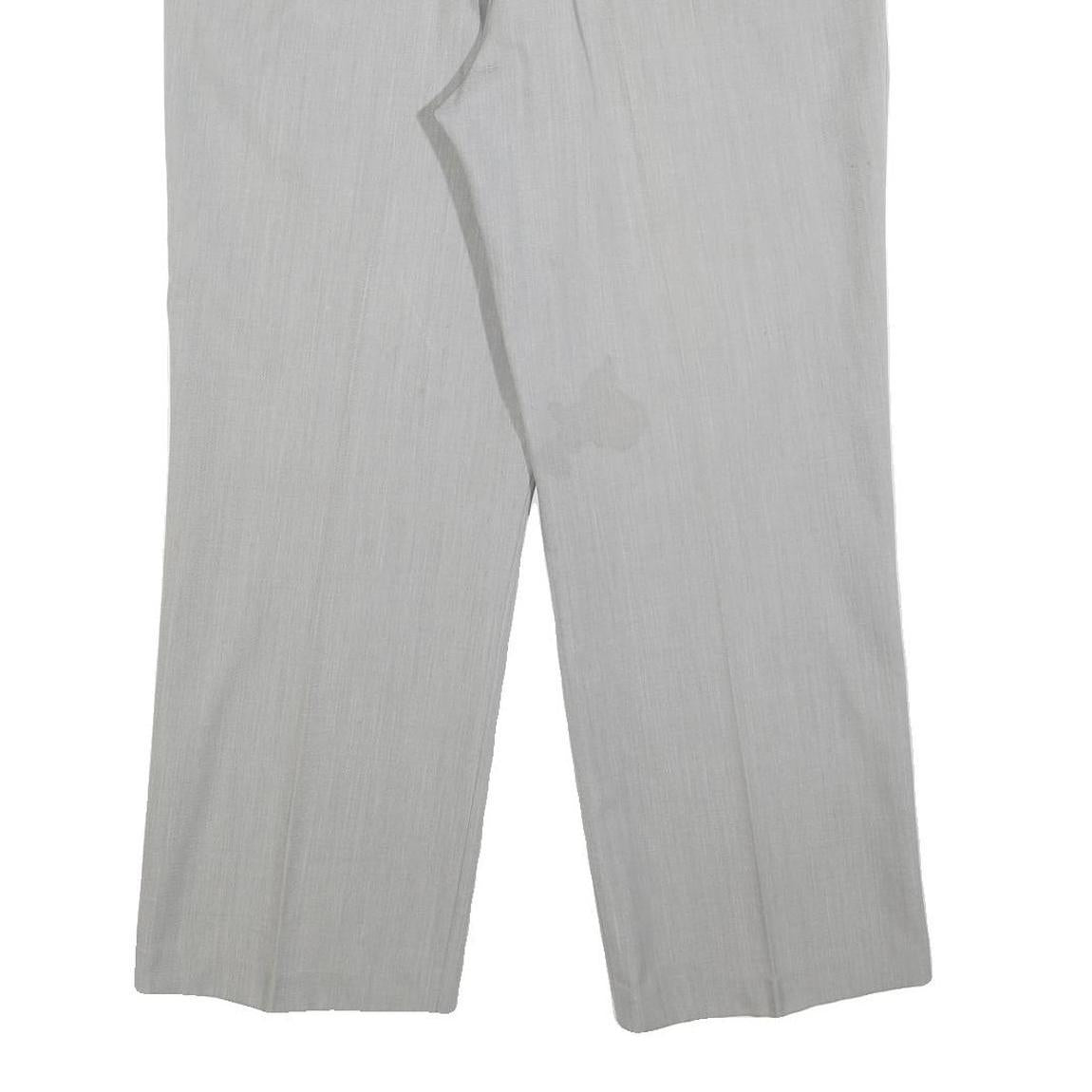 Mens Light Grey Regular Fit Straight Leg Trousers W34 L28 Smart Work Casual