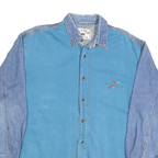 CUTTER & BUCK Mens Blue Denim Cotton Blend Shirt M Button Front Casual