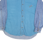 CUTTER & BUCK Mens Blue Denim Cotton Blend Shirt M Button Front Casual