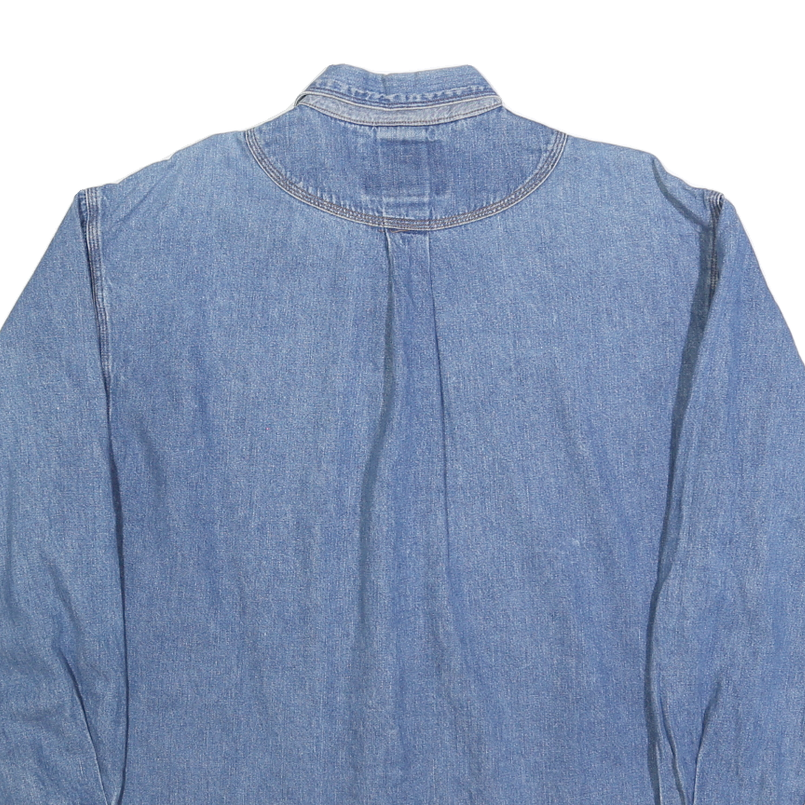 CUTTER & BUCK Mens Blue Denim Cotton Blend Shirt M Button Front Casual