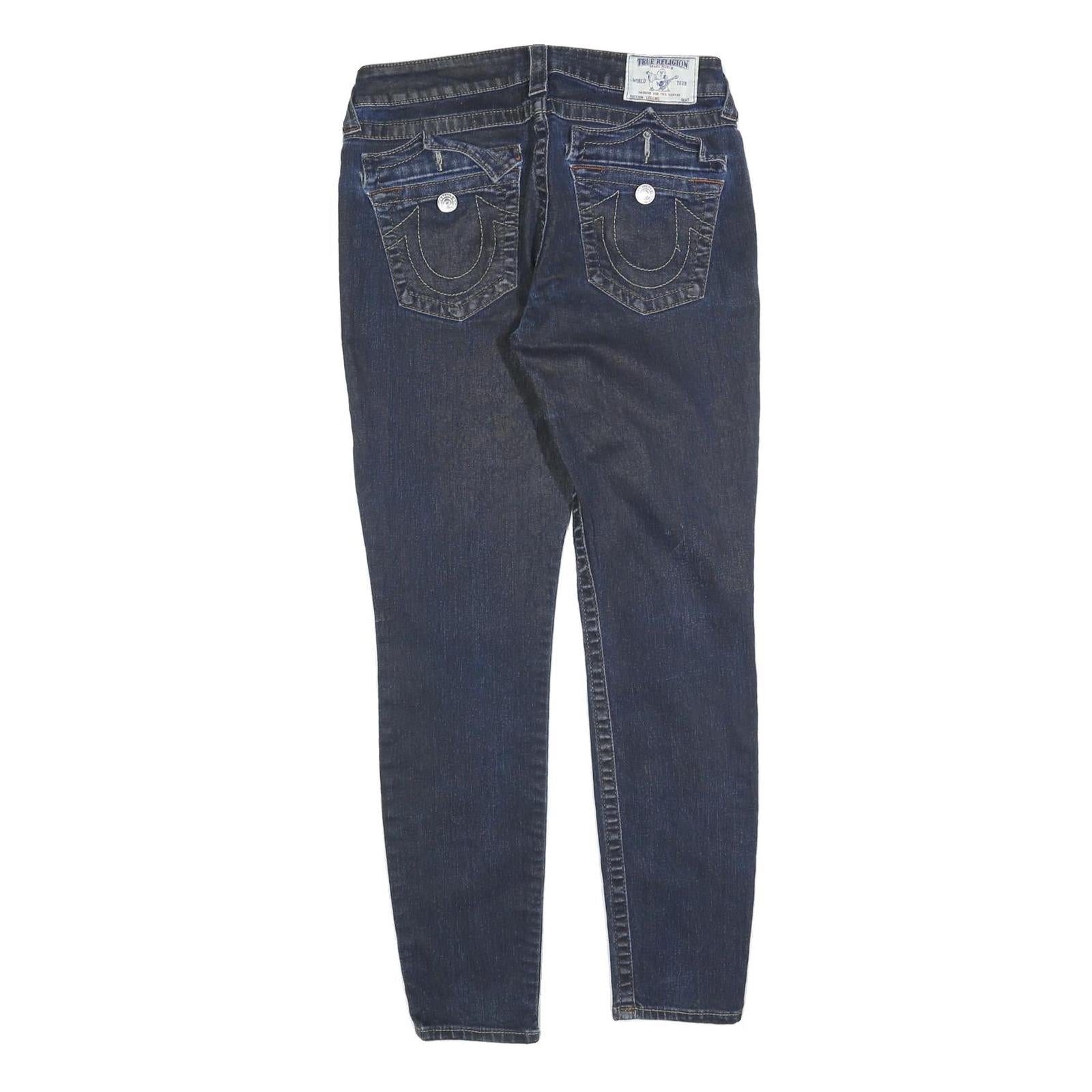 TRUE RELIGION Womens Slim Blue Denim Medium W29 L29 Slim Fit Zip Jeans