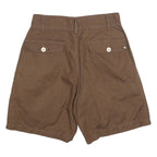 PEOPLE Womens Shorts Brown Casual S W26 Button Fastening Cotton Blend