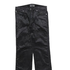 NILE Womens Cotton Blend Black Regular Fit Straight Leg Trousers W28 L30