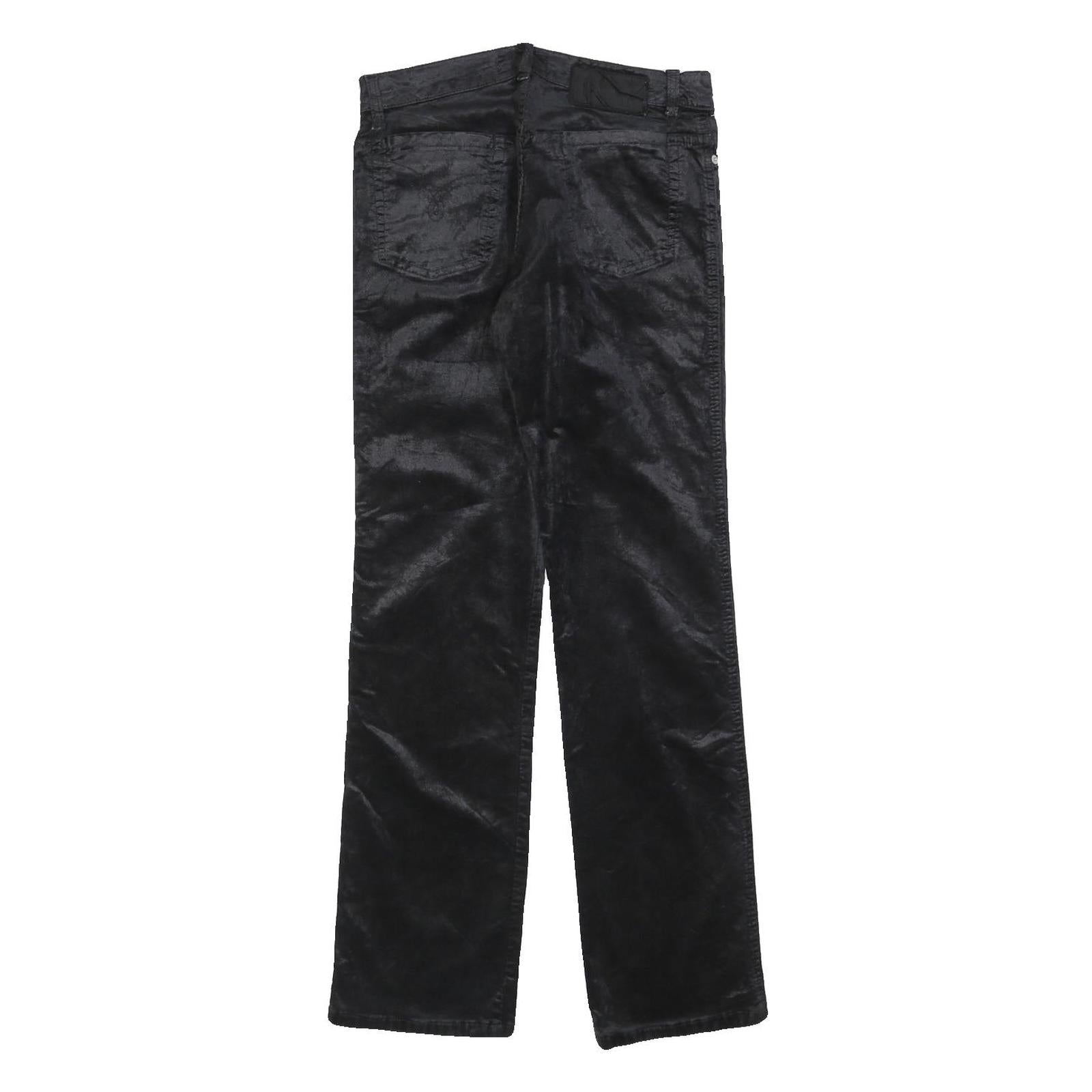 NILE Womens Cotton Blend Black Regular Fit Straight Leg Trousers W28 L30