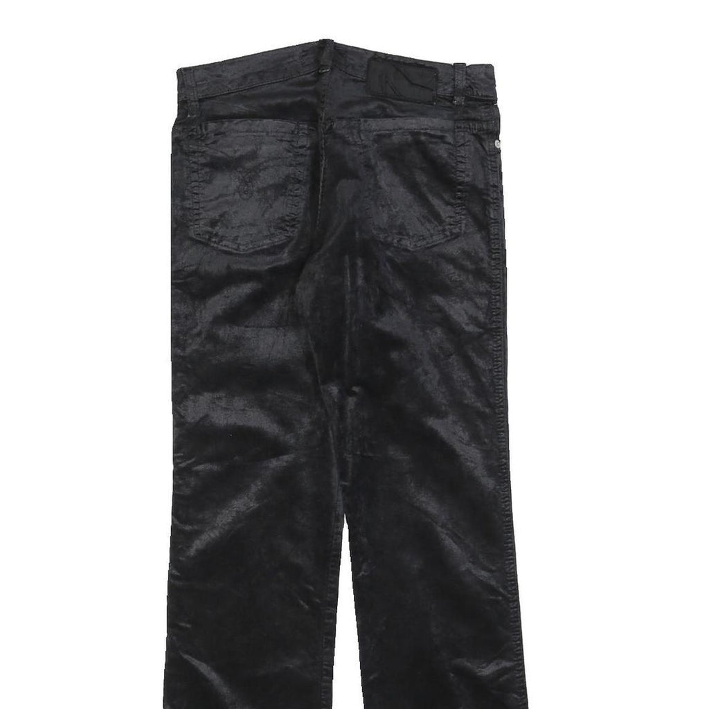 NILE Womens Cotton Blend Black Regular Fit Straight Leg Trousers W28 L30