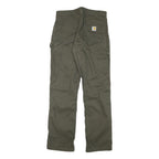 CARHARTT Mens Cotton Blend Green Regular Straight Trousers W30 L32 Workwear