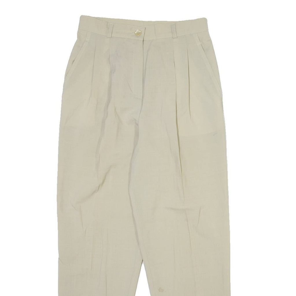 Womens Trousers Beige Relaxed Tapered Wool W26 L28