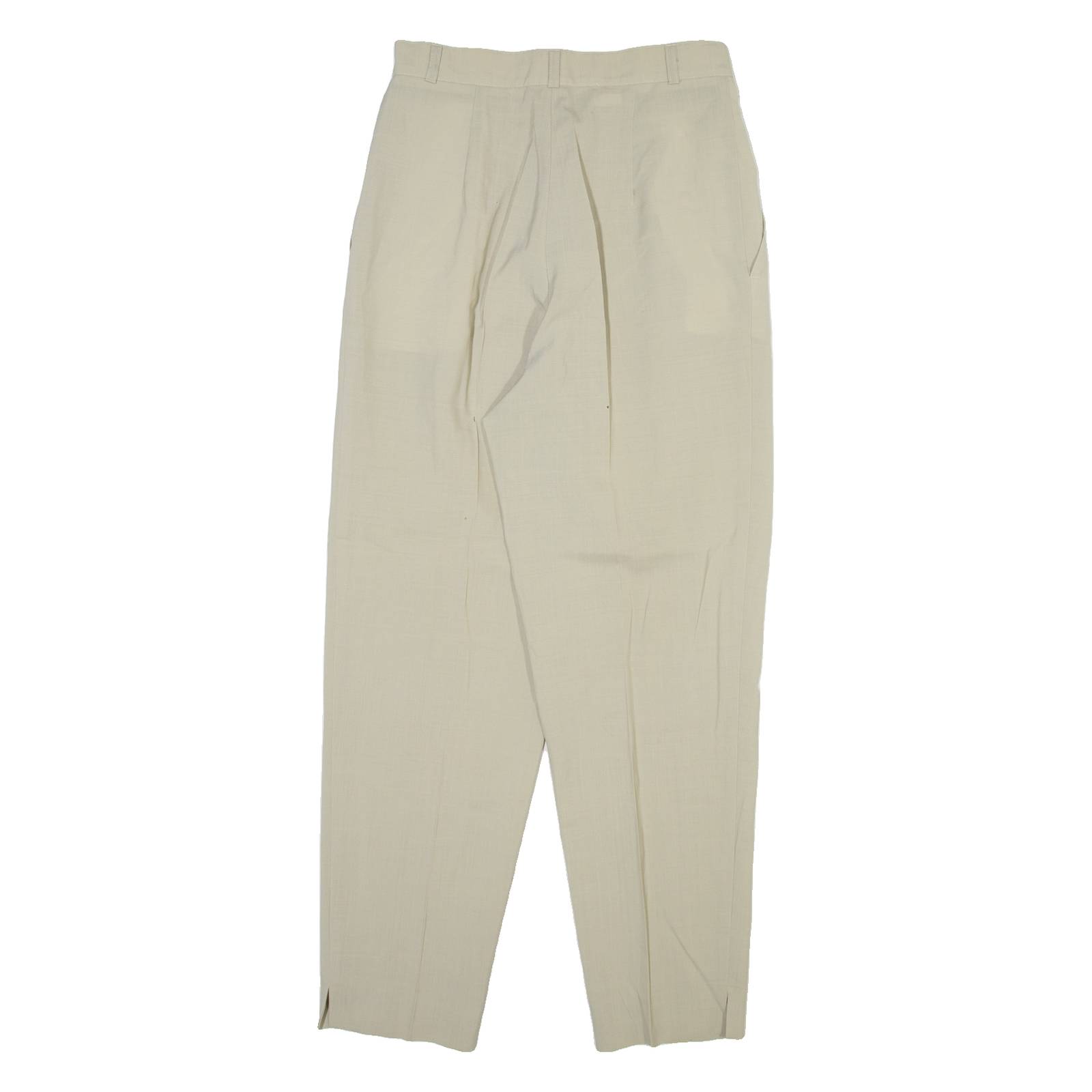 Womens Trousers Beige Relaxed Tapered Wool W26 L28