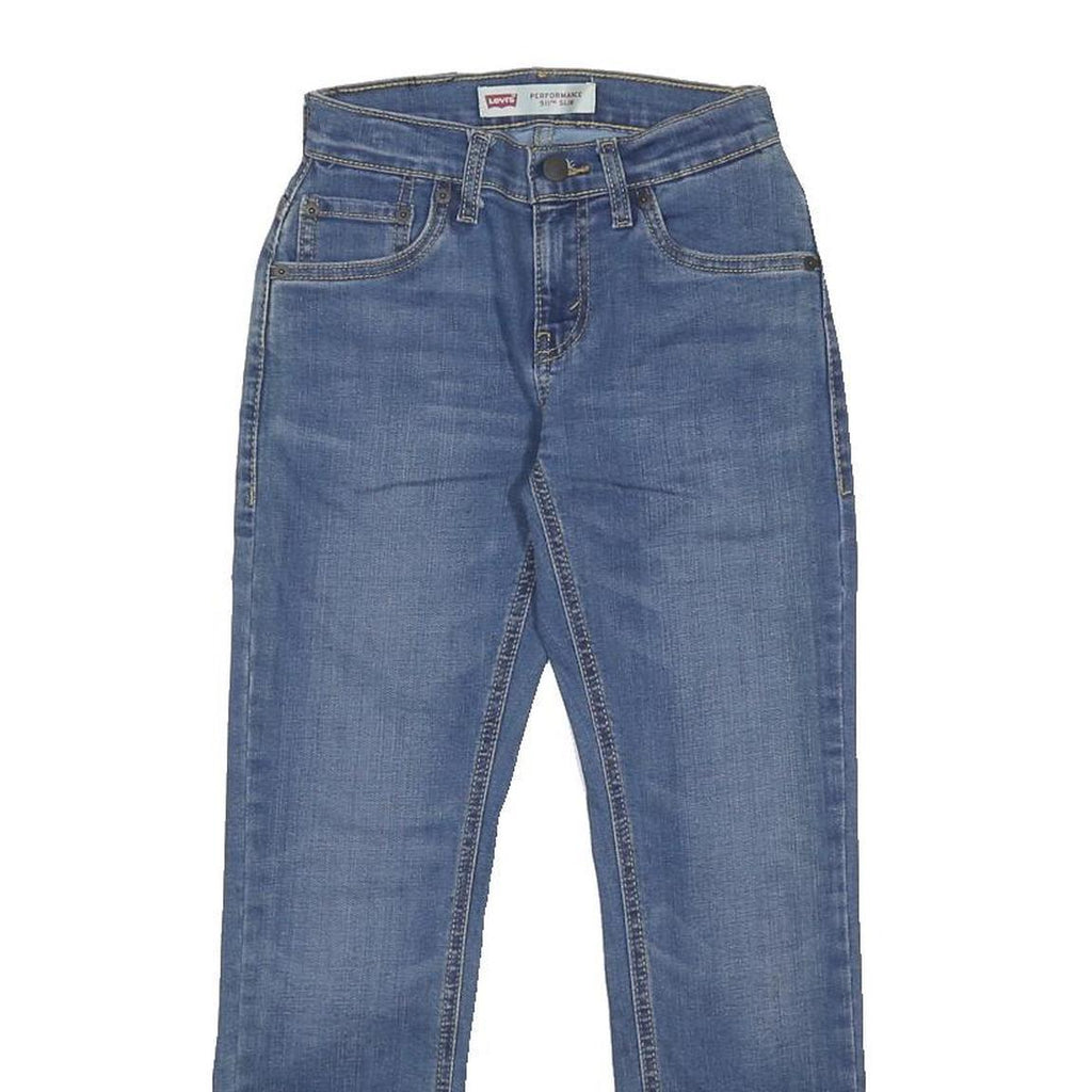 LEVI'S 511 Slim Boys Jeans Blue Denim W22 L26 Cotton Blend Zip Classic