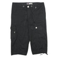 BUGLE BOY Womens Black Casual Cotton Blend Cargo Shorts M W32