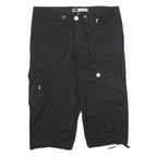 BUGLE BOY Womens Black Casual Cotton Blend Cargo Shorts M W32