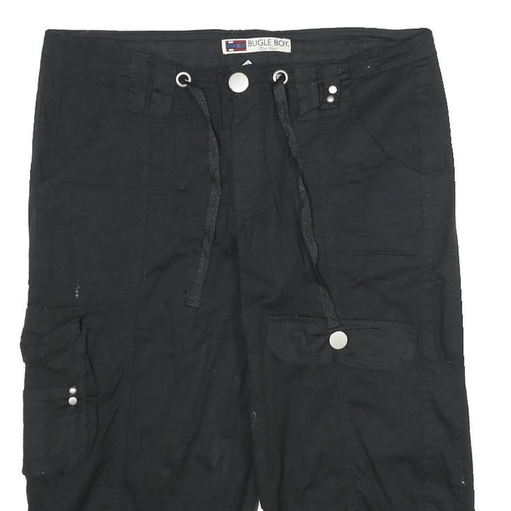 BUGLE BOY Womens Black Casual Cotton Blend Cargo Shorts M W32