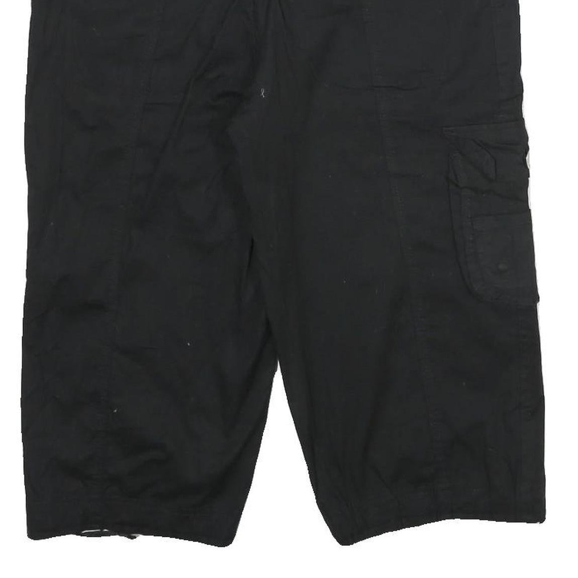BUGLE BOY Womens Black Casual Cotton Blend Cargo Shorts M W32