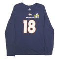 MAJESTIC Womens Blue Denver Broncos T-Shirt XL Long Sleeve Crew Neck Manning 18