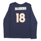MAJESTIC Womens Blue Denver Broncos T-Shirt XL Long Sleeve Crew Neck Manning 18