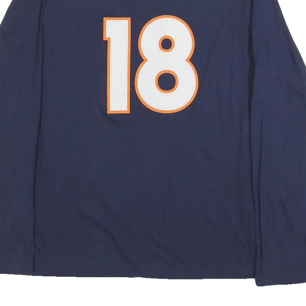MAJESTIC Womens Blue Denver Broncos T-Shirt XL Long Sleeve Crew Neck Manning 18