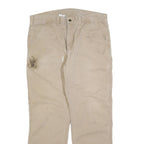 CARHARTT Mens Cotton Blend Beige Relaxed Straight Trousers W38 L32 Workwear