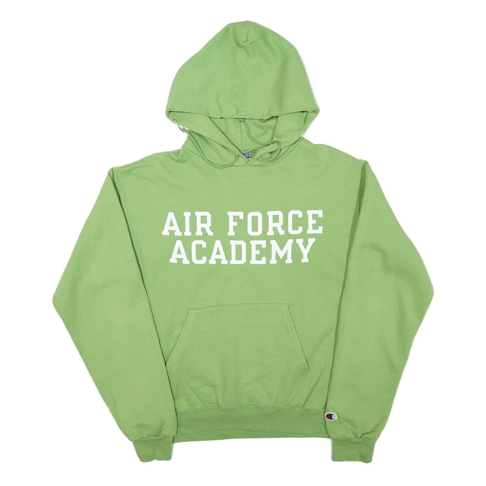 CHAMPION Mens Green Air Force Academy Pullover Hoodie S Cotton Blend Casual