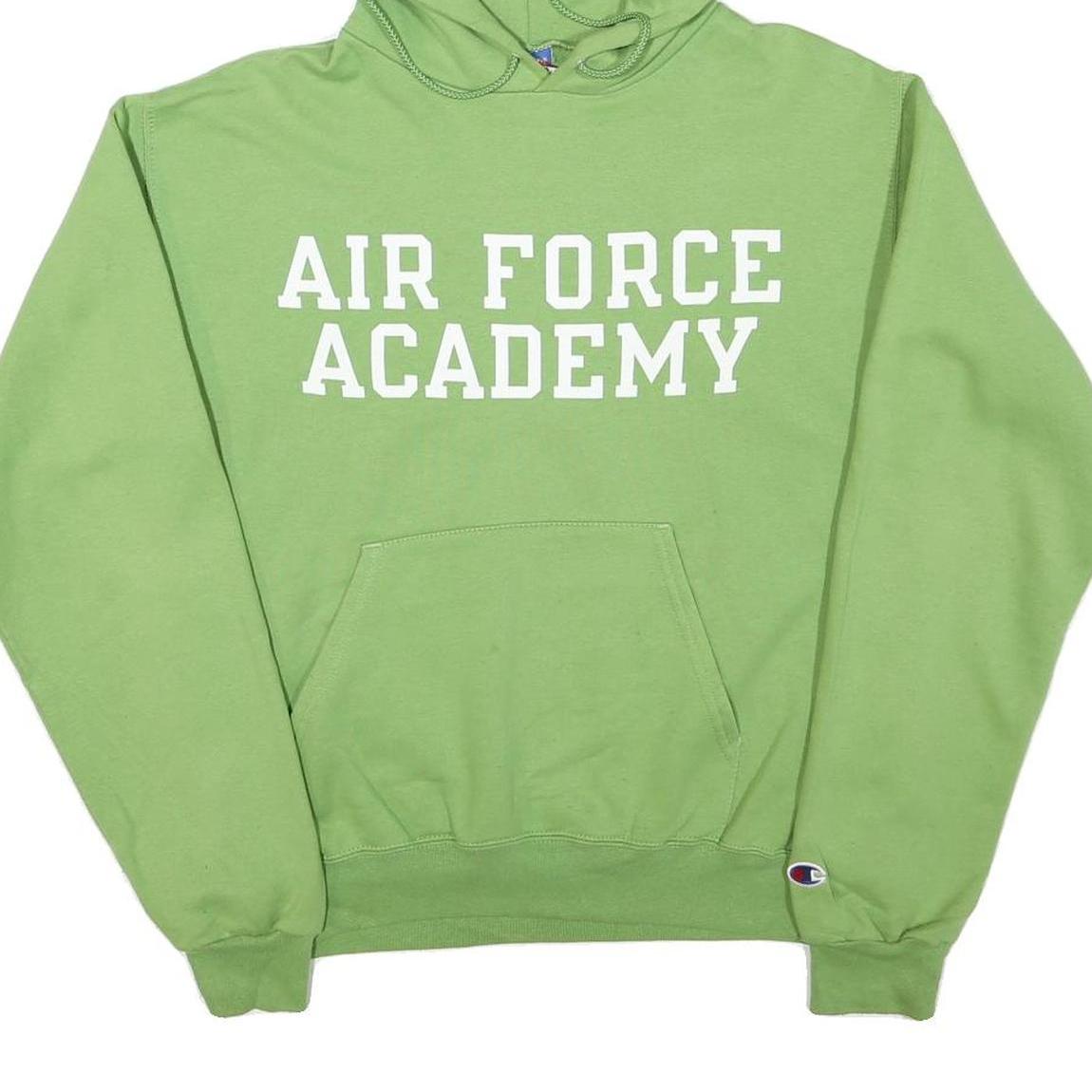 CHAMPION Mens Green Air Force Academy Pullover Hoodie S Cotton Blend Casual
