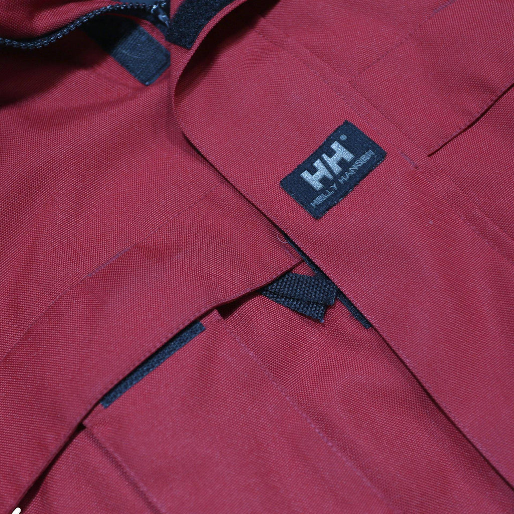HELLY HANSEN Mens Red & Black Outdoor Hooded Zip Jacket S Polyester Woven