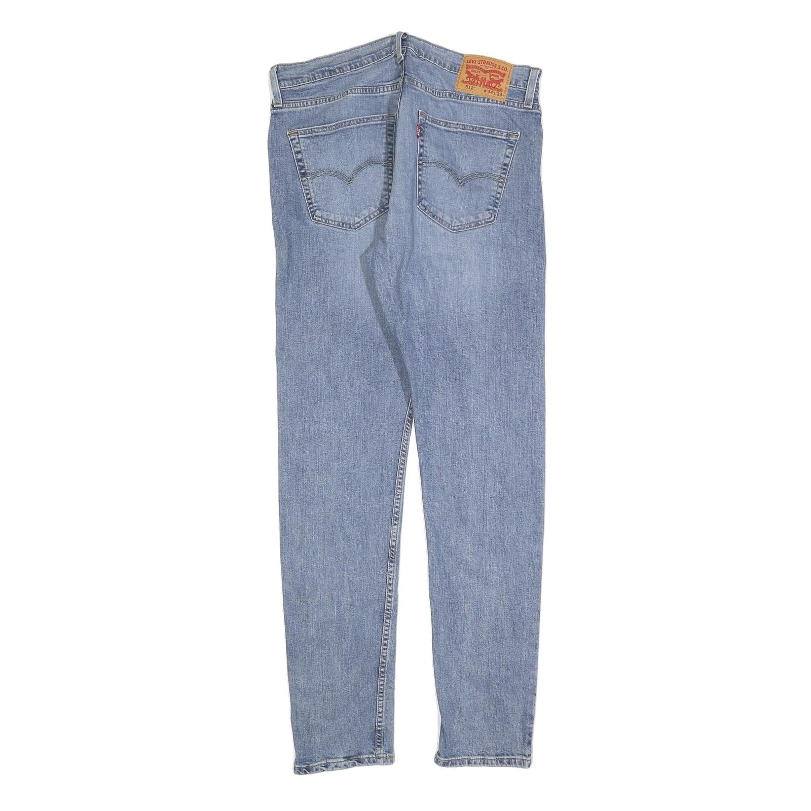 LEVI'S 512 Tapered Mens Jeans Blue Cotton Blend Slim W34 L34 Stylish Classic Fit