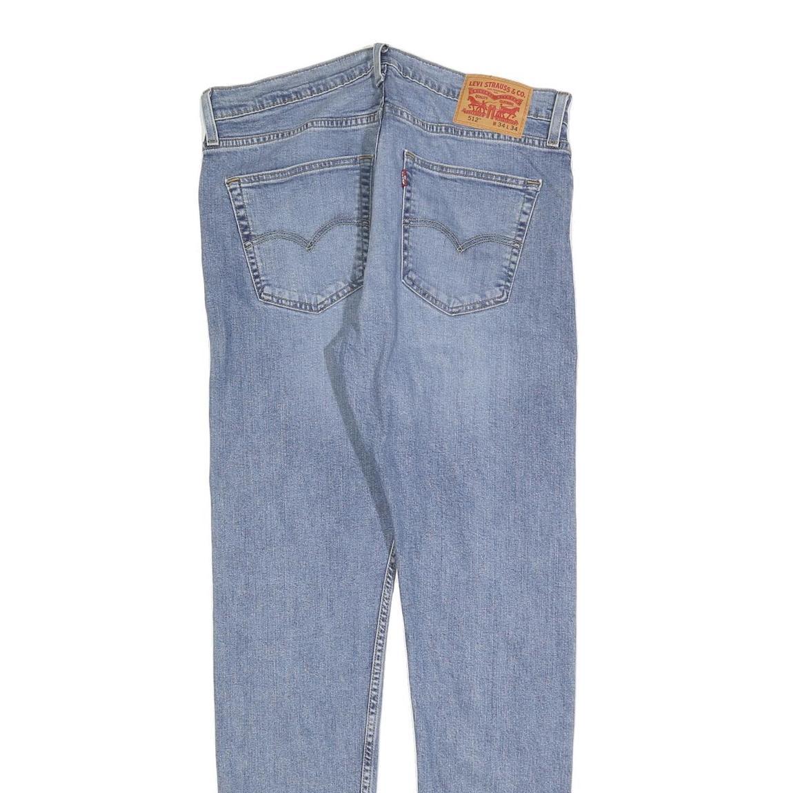 LEVI'S 512 Tapered Mens Jeans Blue Cotton Blend Slim W34 L34 Stylish Classic Fit